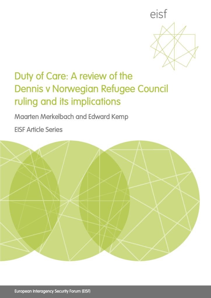 Image for Duty of Care: A review of the Dennis v Norwegian Refugee Council ruling and its implications
