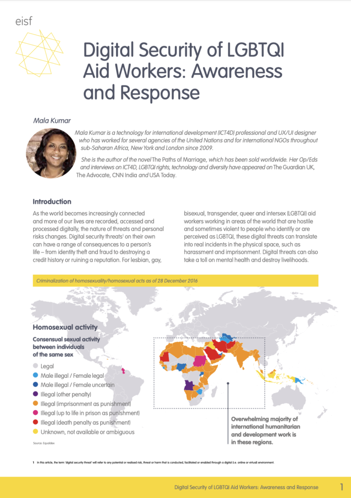 Image for Digital Security of LGBTQI Aid Workers: Awareness and Response