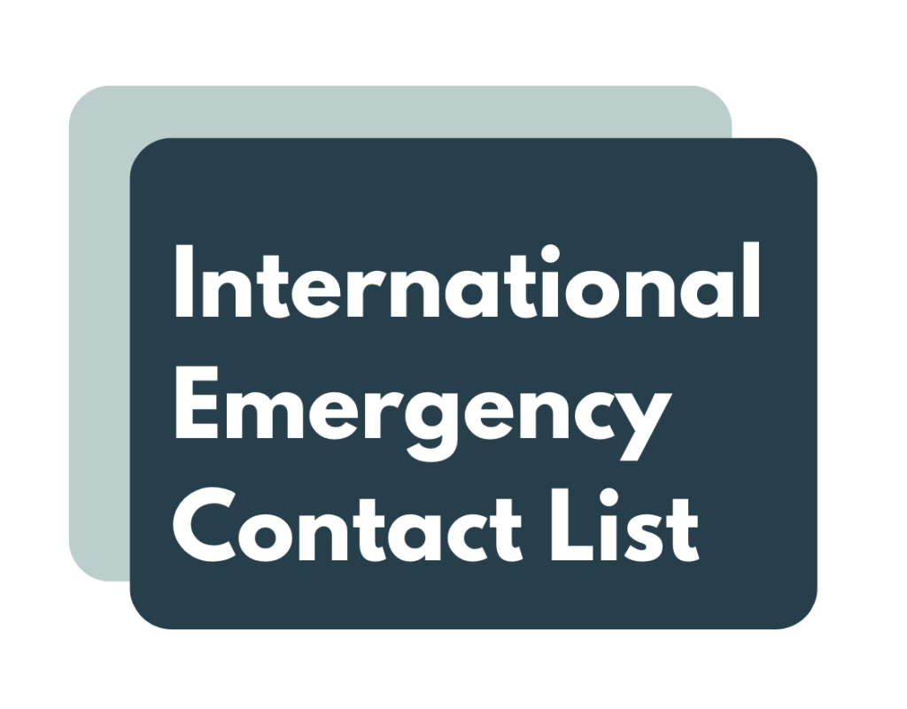 Image for International Emergency Contact List