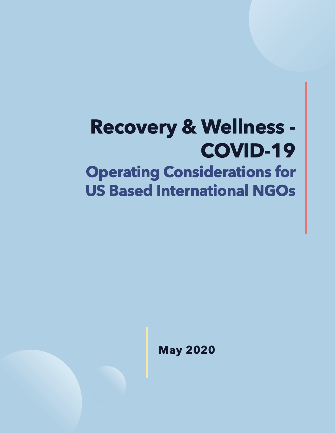 Recovery & Wellness, COVID-19: Operating Considerations for US Based International NGOs