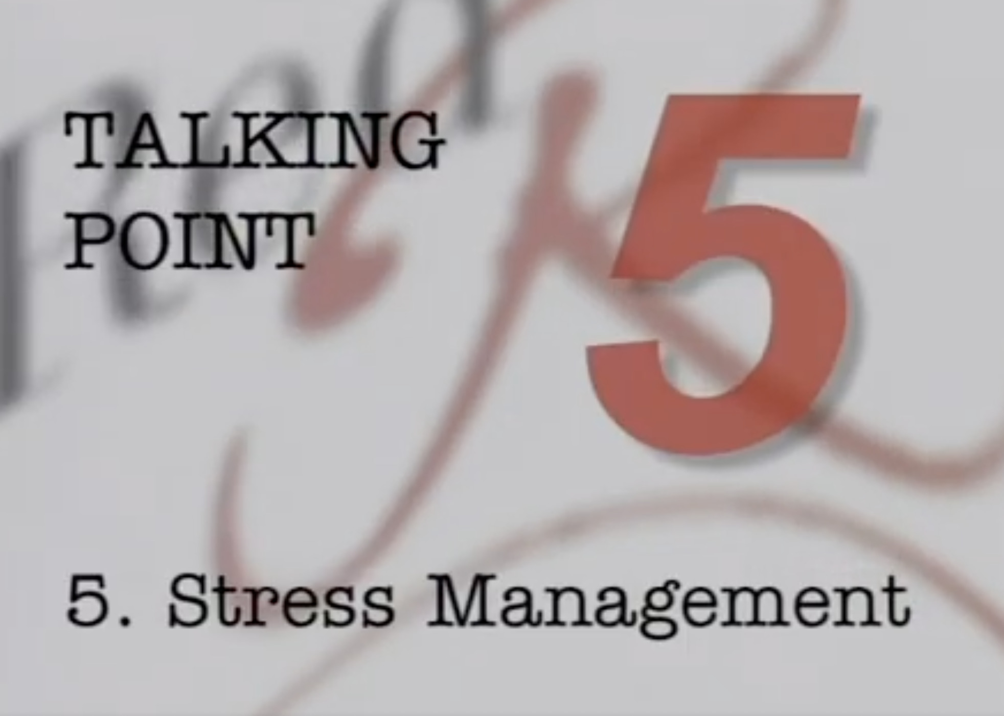 Staff Mgmt - Stress Management