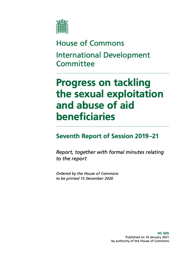 Image for Sexual Exploitation and Abuse in the Aid Sector: Progress and Next Steps