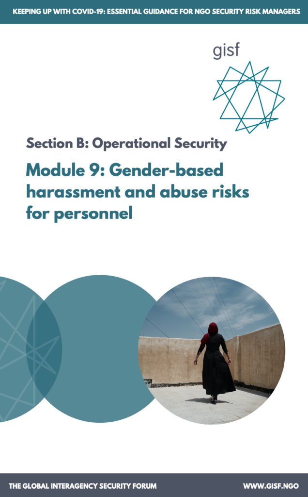 Image for Keeping up with COVID-19: essential guidance for NGO security risk managers – Module 9: Gender-based harassment and abuse risks for personnel