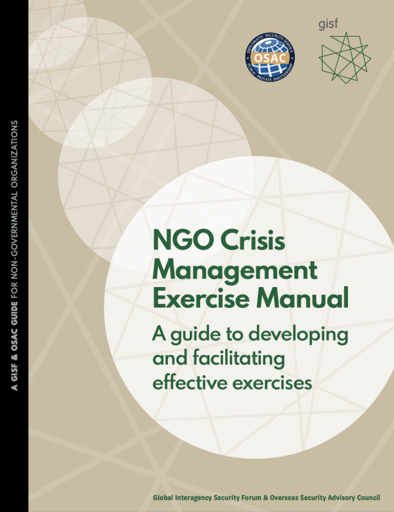 Image for NGO Crisis Management Exercise Manual: a guide to developing and facilitating effective exercises